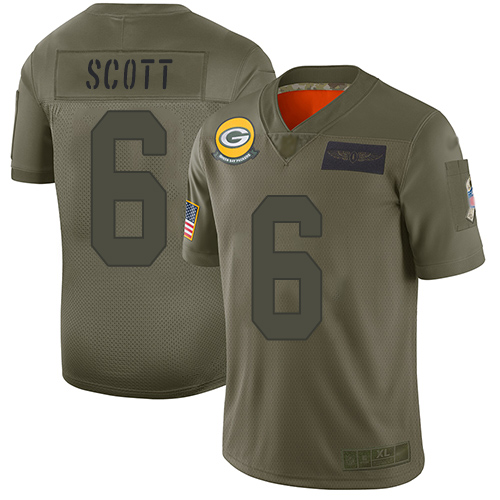 Green Bay Packers Limited Camo Men #6 Scott J K Jersey Nike NFL 2019 Salute to Service->nfl t-shirts->Sports Accessory